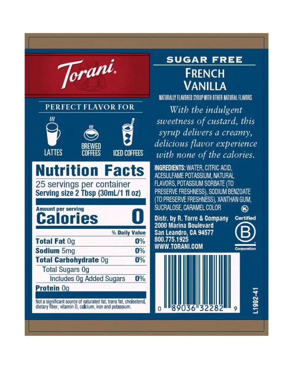 Sugar Free French Vanilla Syrup
