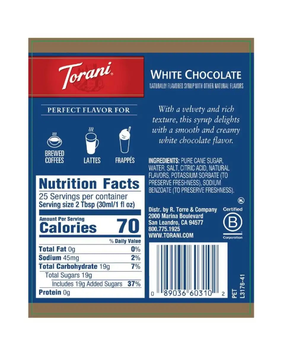 White Chocolate (Chocolate Bianco) 750 ml Syrup