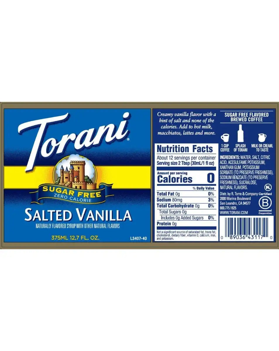 Sugar Free Salted Vanilla 375 ml Syrup