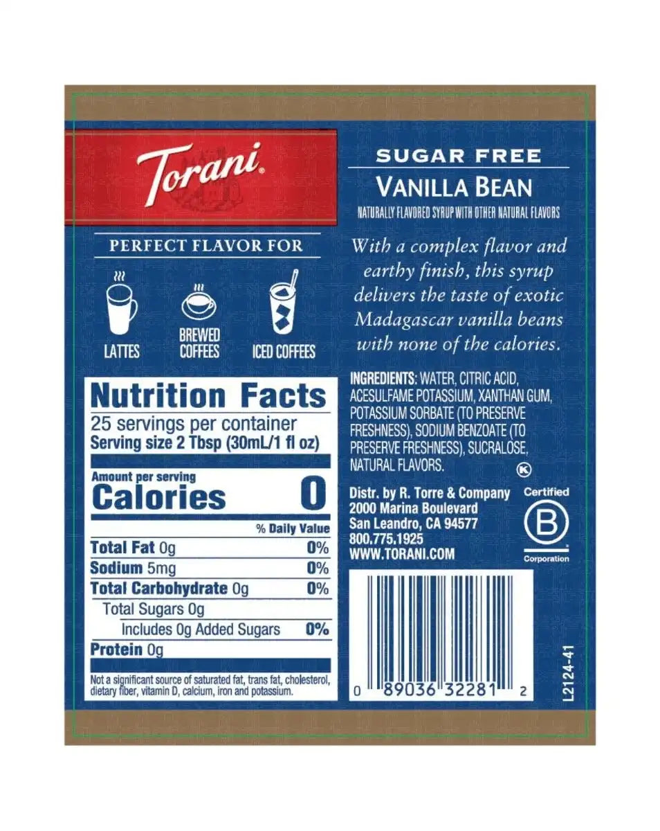 Sugar Free Vanilla Bean Syrup